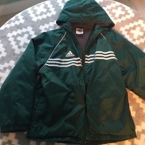 Green puffer adidas jacket